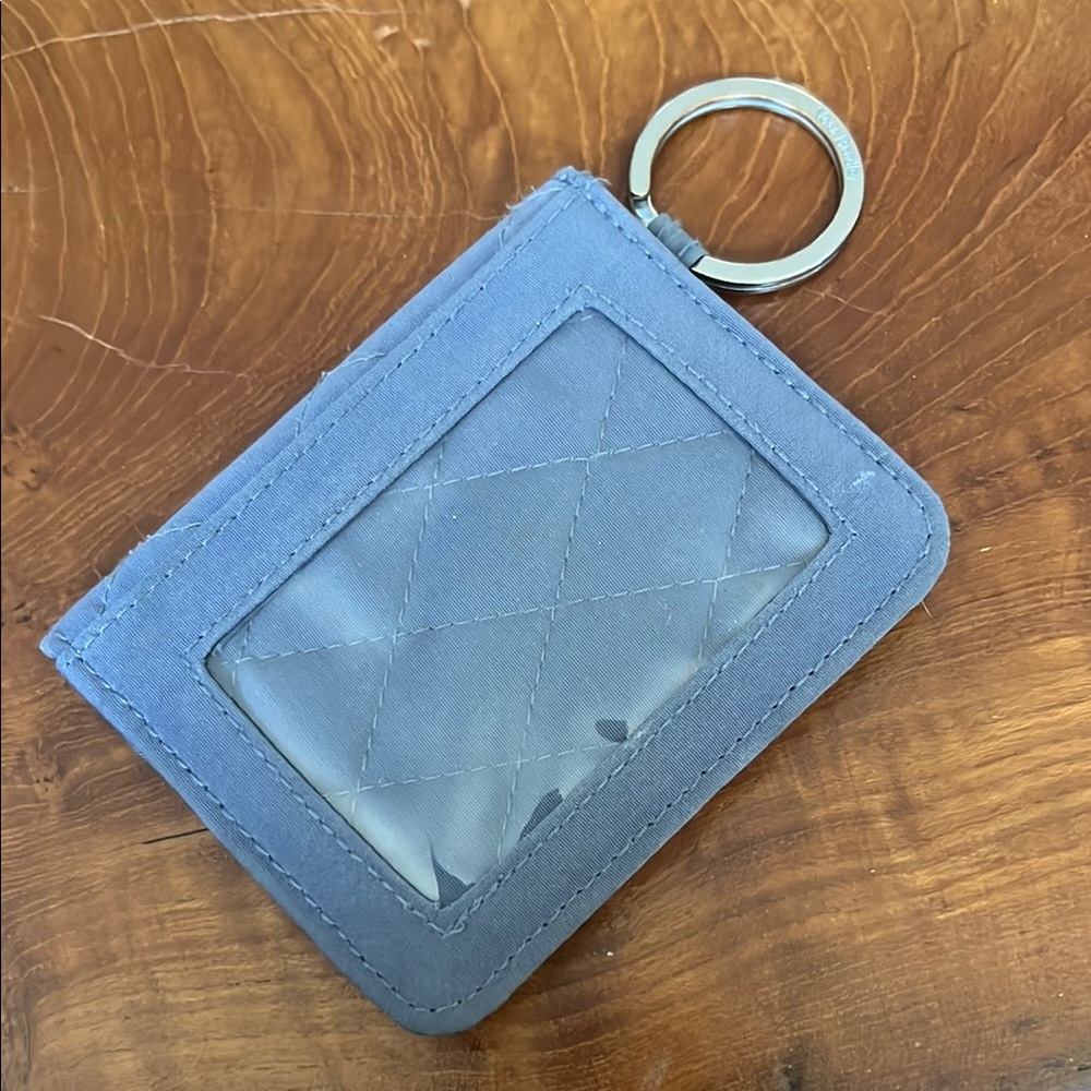 Vera Bradley Campus Double ID Wallet Quilted Keychain in Carbon Gray